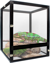 13 Gallon Black Aluminum Screen Cage - Good Enclosure for Chameleons, Geckos Interaction! Reptile Terrarium Front Opening Door, Full View,Airflow,Easy Assembly (46 x 32 x 32cm/18