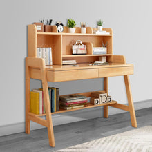 Kids Table with Drawer & Bookshelf - Solid Rubber Wood Desk for Kids, Height Adjustable, School Desk for Kids, Spacious Storage Ergonomic Design, Kids Desk Suitable for All Ages, Easy Assembly, 80cm