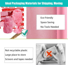 Pink Honeycomb Wrapping Paper for Moving - Includes Jute Twine & Fragile Stickers Shock Proof Custom Fit Pink Bubble Wrap Honeycomb Packing Paper Roll Shipping Paper, Pink,11.8