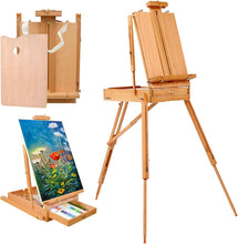 Deluxe French Easel for painting - Beech Wood Studio & Field Sketchbox Easel stand for painting,Adjustable and Foldable with Storage Drawer Art Painting Display Holds Canvas Up to 34