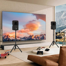 Height Adjustable Universal Dual Speaker Stand Set Studio Monitor Stands Speaker Tripod Design 35mm Compatible Secure Locking Sturdy Metal Construction Tension Locking for Stability(2Pcs,82-120CM)