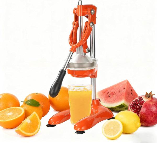 Manual Citrus Juicer - Handheld Orange Juice Squeezer, Durable Cast-Iron Lemon Squeezer - Heavy-Duty, Easy-to-Clean - Sturdy Manual Citrus Press & Orange Squeezer (orange02)