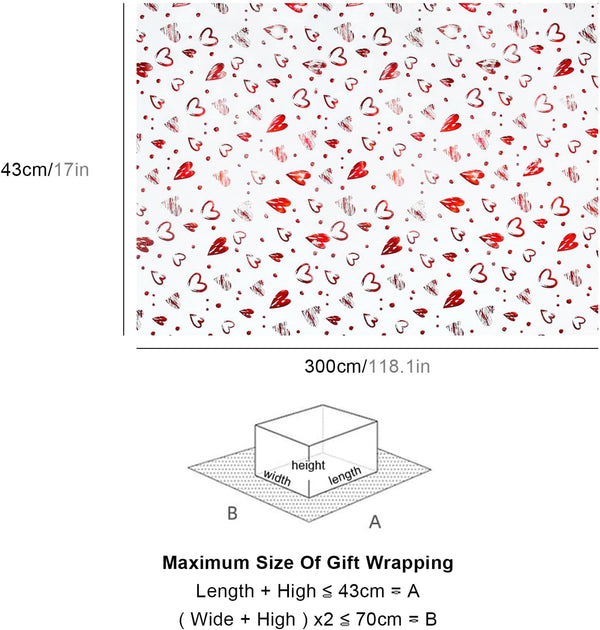 Rose Gold Gift Wrapping Paper Set - 3 Rolls, Modern Designs Metallic Shine Bridal Shower Present Wrapping Paper Roll Ideal for Christmas, Birthdays, Weddings, DIY Craft,43x300cm/17"X118" Per Roll