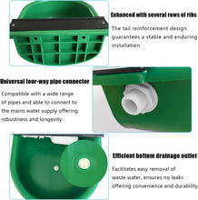 Automatic Livestock Waterer Durable Plastic Bowl Easy-Clean Drain Hole,Horse Trough Self Filling Dog Water Bowl with 2 Float Valve 59 inch Stainless Pipe for Dogs Horses Goats Pigs