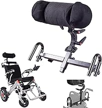 Wheelchair Headrest Adjustable Breathable Wheelchairs Neck Support Head Pillow Portable Seat Back Cushion Pillow Head Padding Wheelchair Headrest Backrest for Universal Lightweight Wheelchairs (black)