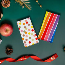 Rainbow-Themed Gift Wrap Set - 3 Mini Rolls, Rainbow Stripes - Rainbow Polka Dot Wrapping Paper Roll Birthdays, Baby Showers, Weddings & All Celebrations, 43x300cm/17