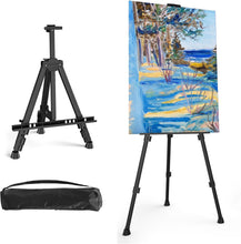 Black Easel Stand for Sign Adjustable Double-Layer Metal Easel for Painting Stand for Canvas, Portable Tripod for Canvas and Display, Includes Carrying Bag, Black, Height 19-62 Inches (49-157 cm)