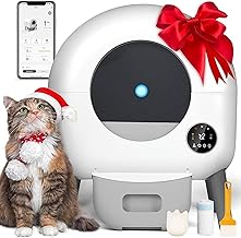 Self Cleaning Cat Litter Box-100L Automatic Cat Litter Box for Multiple Cats,Cat Litter Genie with APP Control Extra Large Smart Cat Litter Box (White)