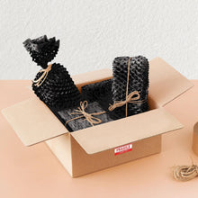 Compact Black Honeycomb Cushioning Paper Includes Jute Twine and Fragile Stickers,Bubble Wrap for Packing Paper Sheets for Moving Supplies for Secure Packing and Shipping,Black,11.8