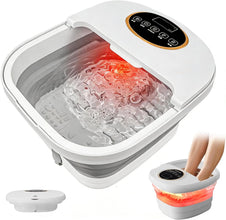 Collapsible Foot Spa Machine with Heat Foot Spa Bath Touch Screen, Heat-Maintaining, Massage Rollers, Bubble Massage, Foot Pedicure Kit, Pedicure Foot Spa Bath Massager (pearl white)