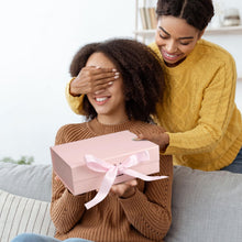 2pcs Premium Pink Bridesmaid Proposal Box with Ribbon: Gift Boxes with Lids, Magnetic Gift Box, Birthday Box, Cute Box, Present Box for Celebrations(Pink, 23x17x7cm)