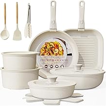 Nonstick Cookware Set 20-Pieces Pots and Pans Set Detachable Handles, Healthy & Non Toxic Kitchen Removable Handle Cookware Set, Dishwasher and Oven Safe, PFAS and PFOA Free (White02)