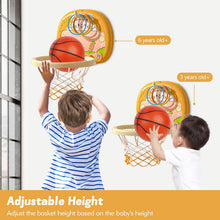 Toddler Basketball Hoop Indoor Mini Basketball Hoop for Toddlers Boys Bedroom 2 in 1 Portable Wall Basketball Hoop & Ring Games Adjustable Height Space-Saving Mini Basketball Hoop for Kids 1-3,Rabbit