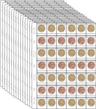 Coin Collecting Sleeves for All Coins - 42 Pockets per Sheet, 2.8x2.8cm Pocket Dimension Pocket Sleeves, Coin sorter 15 Sheets Standard 9-Hole Coin Storage Pages (42Pocket,2.8x2.8cm,15 Sheet)