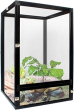 13 Gallon Black Aluminum Screen Cage - Good Enclosure for Chameleons, Geckos Interaction! Reptile Terrarium Front Opening Door, Full View,Airflow,Easy Assembly (46 x 32 x 32cm/18