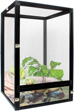 3 Gallon Black Aluminum Screen Cage - Good Enclosure for Chameleons, Geckos Interaction! Reptile Terrarium Front Opening Door, Full View, Airflow,Easy Assembly (13