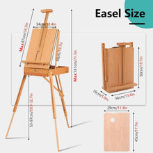 Deluxe French Easel for painting - Beech Wood Studio & Field Sketchbox Easel stand for painting,Adjustable and Foldable with Storage Drawer Art Painting Display Holds Canvas Up to 34