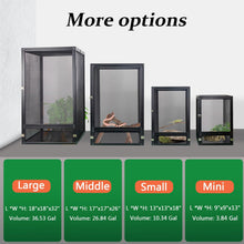 13 Gallon Black Aluminum Screen Cage - Good Enclosure for Chameleons, Geckos Interaction! Reptile Terrarium Front Opening Door, Full View,Airflow,Easy Assembly (46 x 32 x 32cm/18