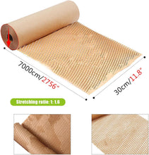 Honeycomb Packing Paper Roll Recyclable & Biodegradable Bubble Wrap Alternative with 30 Fragile Stickers for Secure & Moving Paper Large Bubble Wrap for Packing,Brown,11.8