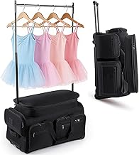 Dance Bag with Garment Rack Dance Competition Travel Duffle Bag - Quick Privacy Changing Station, Easy Assembly, Ultra-Light Collection, Wear-Resistant for Dancers Livestreamer Athletes ﻿ (Black)