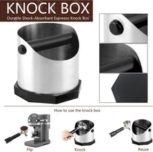 Espresso Knock Box Stainless Steel Espresso Grounds Knock Box With Removable Rubber Knock Bar, Anti-Splash Design,Dishwasher Safe Stainless Steel Used Coffee Grounds Container Disposal, Silver, 1600ml