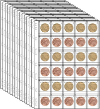 Coin Collecting Sleeves for All Coins - 42 Pockets per Sheet, 2.8x2.8cm Pocket Dimension Pocket Sleeves, Coin sorter 15 Sheets Standard 9-Hole Coin Storage Pages (42Pocket,2.8x2.8cm,15 Sheet)