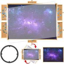 1000 Pieces Rotating Puzzle Board with Drawers and Cover Spinning Puzzle Board for Jigsaw Puzzle Table with Drawers Lazy Susan Spinning Puzzle Boards Wooden Jigsaw Puzzle Trays for Puzzle Sorting