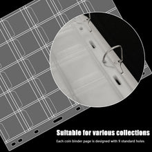 30-Pocket Coin Collection Pages, Coin Collection Supplies Standard 9-Hole Binder Compatible Coin Binder 3.5x3.5cm Pocket Size Coin and Stamp Collecting Supplies (30Pocket,3.5x3.5cm,15 Sheet)