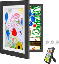 Kids Artwork Frames Changeable High Capacity Front-Opening Display Stores 100 A4 Paintings Multi-Functional Table & Wall Mount Magnetic Easy Access Art Frame for Kids Artwork(White,1Pcs,13 X 9.7inch)