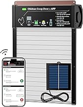 Automatic Chicken Coop Door Solar Powered, App Control Automatic Chicken Door with Timer & Light Sensor Mix 4-Modes, Solar Chicken Coop Door with Anti-Pinch Design