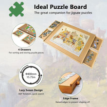 1000 Pieces Rotating Puzzle Board with Drawers and Cover Spinning Puzzle Board for Jigsaw Puzzle Table with Drawers Lazy Susan Spinning Puzzle Boards Wooden Jigsaw Puzzle Trays for Puzzle Sorting