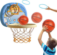 Toddler Basketball Hoop Indoor Mini Basketball Hoop for Toddlers Boys Bedroom 2 in 1 Portable Wall Basketball Hoop & Ring Games Adjustable Height Space-Saving Mini Basketball Hoop for Kids 1-3,Rabbit