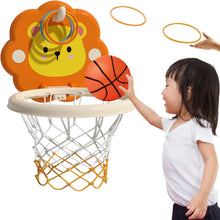 Toddler Basketball Hoop Indoor Mini Basketball Hoop for Toddlers Boys Bedroom 2 in 1 Portable Wall Basketball Hoop & Ring Games Adjustable Height Space-Saving Mini Basketball Hoop for Kids 1-3,Rabbit