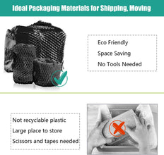 Compact Black Honeycomb Cushioning Paper Includes Jute Twine and Fragile Stickers,Bubble Wrap for Packing Paper Sheets for Moving Supplies for Secure Packing and Shipping,Black,11.8