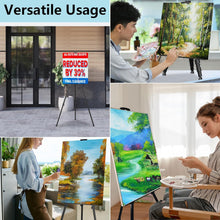 Black Easel Stand for Sign Adjustable Double-Layer Metal Easel for Painting Stand for Canvas, Portable Tripod for Canvas and Display, Includes Carrying Bag, Black, Height 19-62 Inches (49-157 cm)