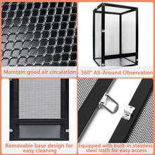 13 Gallon Black Aluminum Screen Cage - Good Enclosure for Chameleons, Geckos Interaction! Reptile Terrarium Front Opening Door, Full View,Airflow,Easy Assembly (46 x 32 x 32cm/18
