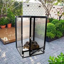 13 Gallon Black Aluminum Screen Cage - Good Enclosure for Chameleons, Geckos Interaction! Reptile Terrarium Front Opening Door, Full View,Airflow,Easy Assembly (46 x 32 x 32cm/18