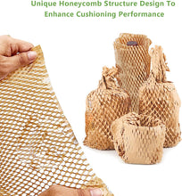 Recyclable Honeycomb Packing Paper Durable Cushioning Wrap for Moving Shipping Packaging Bubble Paper Protective Wrapping Roll Kitchen Packing Supplies for Moving Paper, Brown, 20